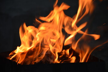 fire for night barbecue