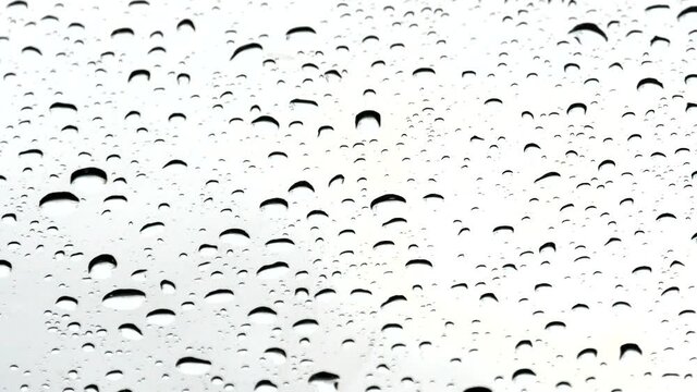 Fast rain of White noise sound on window.