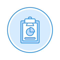 clipboard icon vector illustration. clipboard icon blue circle design.
