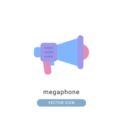 megaphone icon vector illustration. megaphone icon flat design.