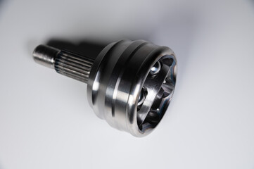 New automotive CV joints on a gray background. New background parts for articles
