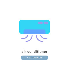 Naklejka premium air conditioner icon vector illustration. air conditioner icon flat design.