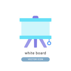 white board icon vector illustration. white board a icon flat design.