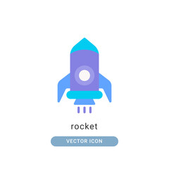 rocket icon vector illustration. rocket icon flat design.