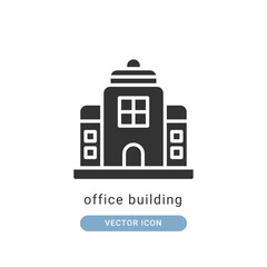 Fototapeta premium office building icon vector illustration. office building icon glyph design.