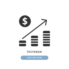 increase icon vector illustration. increase icon glyph design.