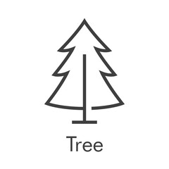 Árbol de navidad. Símbolo abeto. Logotipo con silueta de árbol con ramas con lineas en color gris