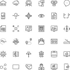 internet vector icon set such as: growth, shield, ever, save, evermore, online marketing, shielding, lunch, barbecue, minute, push, assistance, program, envelope, plug, commerce, graph, help, excel