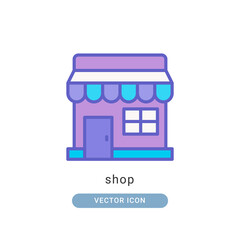 shop icon vector illustration. shop icon lineal color design.
