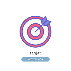 target icon vector illustration. target icon lineal color design.