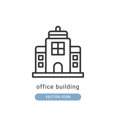 Naklejka premium office building icon vector illustration. office building icon outline design.