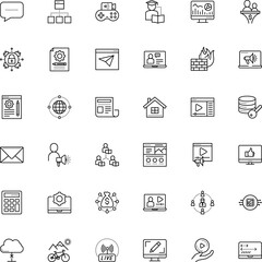 Fototapeta premium internet vector icon set such as: blended, panel, pathway, statistics, editable, style, guard, link, go, configuration, watch, enter, quarantine, generation, dialog, wide, game streaming, minh