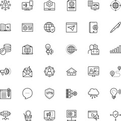 internet vector icon set such as: crypto, consulting, conversation, hand, partner, conference, www, hosting, mockup, smart, electronic, local, e-commerce, multimedia, mark, route, intelligence