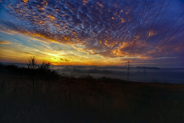 sunset over the lake