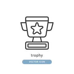 trophy icon vector illustration. trophy icon outline design.