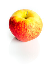 Bio healthy apples, isolated on white background with reflections. Tasty fruit for breakfast....
