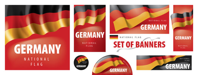 Vector set of banners with the national flag of the Germany