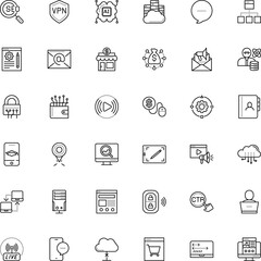 internet vector icon set such as: correspondence, blogging, crowdfunding, fund, cross, machine, talk, supermarket, through, protocol, rectangle, radio, secured, datacenter, post, center, thumb, point