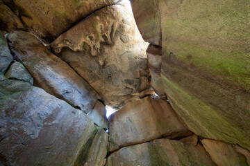 奈良県明日香村の石舞台古墳石室内部