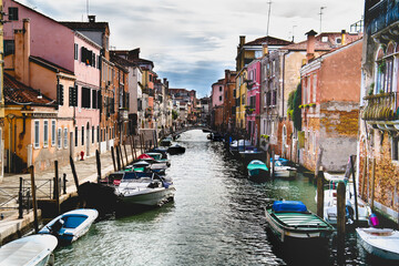 Beautiful view at one of venice's canals.