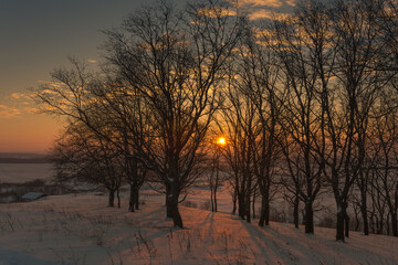 sunset in winter