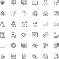 internet vector icon set such as: television, procedure, engineering, workflow, power, box, businessman, audio, geography, integration, person, wi, student, campaign, direct digital stream, mechanism