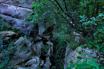 Vrotan River Gorge, Devil's Bridge, Satan's Bridge. Armenia, near Tatev