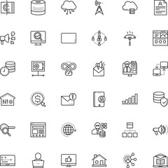 internet vector icon set such as: earth, tech, time, glyph, radio, resume, desk, sitemap, board, paper, wave, e, realtime, grid, worldwide, university, check, thermostat, junk, building, clip, code
