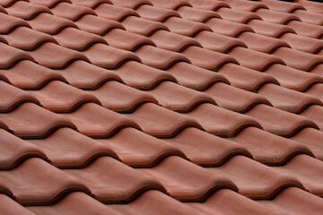 Dacheindeckung mit gebrannten Dachziegeln. Thüringen, Deutschland, Europa  --  
Roof covering with burnt roof tiles. Thuringia, Germany,
Roof covering with burnt roof tiles. Thuringia, Germany, Europe