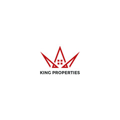 Obraz premium ILLUSTRATION REAL ESTATE, MODERN KING PROPERTIES INSPIRATION SIMPLE LOGO VECTOR