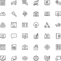 internet vector icon set such as: green, campaign, film, purchase, colourful, grid, halong, developer, html, science, safe, idea, folder, platform, man, unlock, smartphone, pen, keywords, tv, funnel
