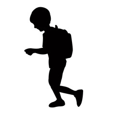 a student boy body silhouette vector