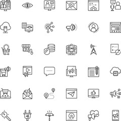 internet vector icon set such as: face, smart plug, person, news, write, meat, collaboration, things, man, upload, work, meal, identity, model, college, window, favorite, keyword, targeting, vote