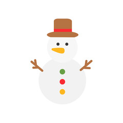 Christmas snowman icon. Vector winter illustration isolated on the white background