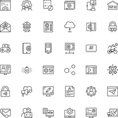 internet vector icon set such as: machinery, financial, answer, decline, training, speaker, colourful, bank, stream icon, dashboard, affiliate marketing, cooperation, tutorial, transfer, tube, save