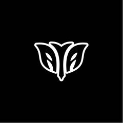 Naklejka premium A A Initials bow arrow, simple modern minimalist design. black and white.