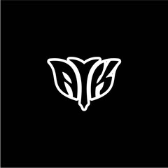 A K Initials bow arrow, simple modern minimalist design. black and white.