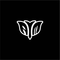 A M Initials bow arrow, simple modern minimalist design. black and white.