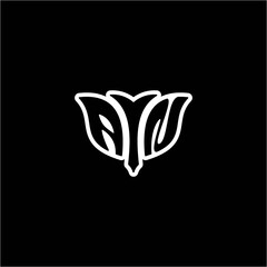 Naklejka premium A N Initials bow arrow, simple modern minimalist design. black and white.