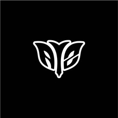 A Z Initials bow arrow, simple modern minimalist design. black and white.