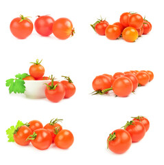 Set of cherry isolated on a white background with clipping path