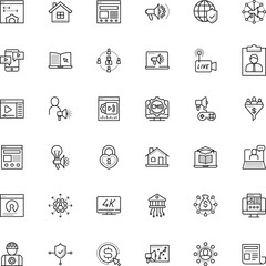 internet vector icon set such as: press, hand, digital technology network, compound, browser, joystick, outsource, fun, fund, crowd, back, architecture, quality, rate, song, lead, newspaper, list