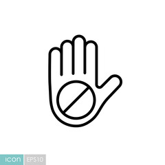 Fototapeta premium Hand stop or forbidden vector icon