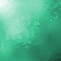 Green gradient low poly triangles shape abstract background, trendy dynamic design background