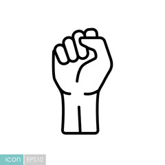 Fist raised up vector icon