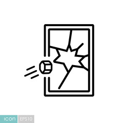 Broken store vector flat icon
