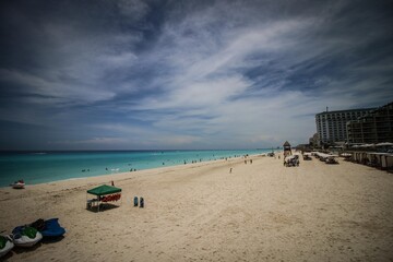
cloudy day in cancun beaches