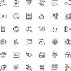 internet vector icon set such as: paperclip, dialog, automation, red, rounded, bank, microphone, analyzing, consulting, e-learning, pay per click, finger, hand gesture, balloon, logic, cryptocurrency