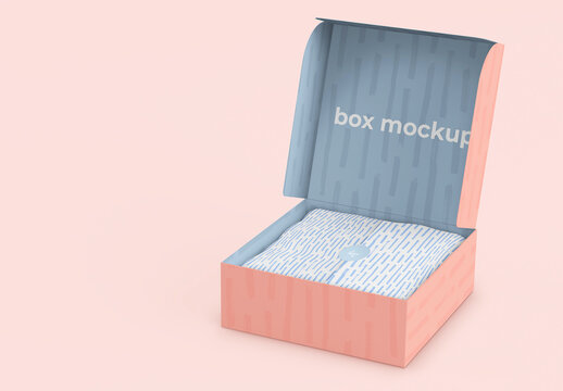 Open Mailing Box Mockup