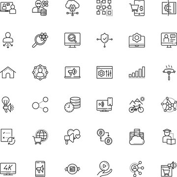 internet vector icon set such as: colourful, risk, diagram, sausage, coaching, financial, part, clock, setting, investigate, protect, chemistry, target, affiliate marketing, desktop, consumer, grill